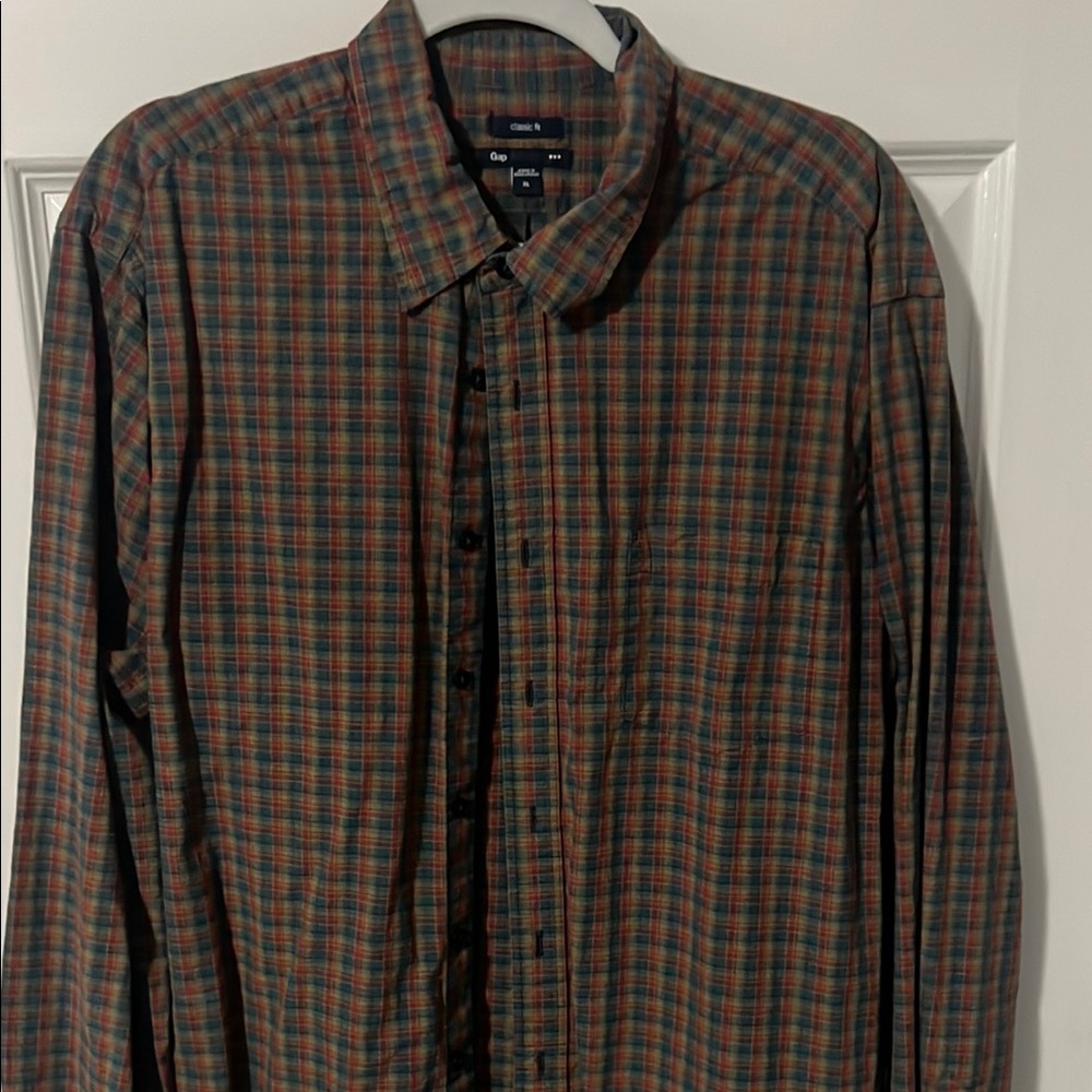 Gap Casual Button Down Shirt in Green and Brown - Unique Colors